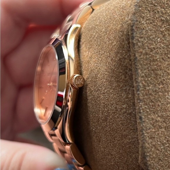 Michael Kors Slim Runway Chronograph Quartz Rose Gold Watch MK3513 - Picture 11 of 14